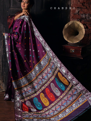 Handmade Pure Silk Golani Baluchari Saree