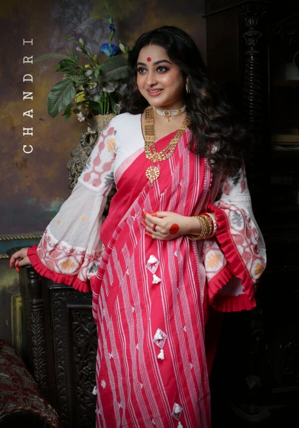 Handmade Pure Cotton Jamdani Blouse - Image 2