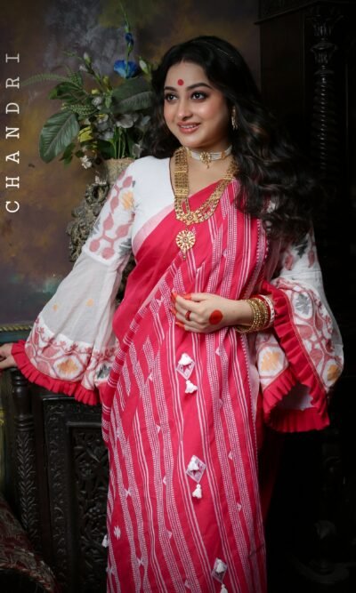 Handmade Pure Bengal Cotton Bhujodi style saree