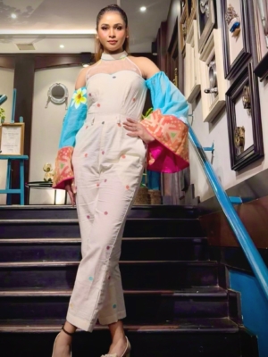 Handmade Pure cotton Jamdani Jumpsuit