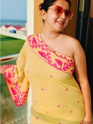 Handmade Pure Mul Cotton Jamdani dress